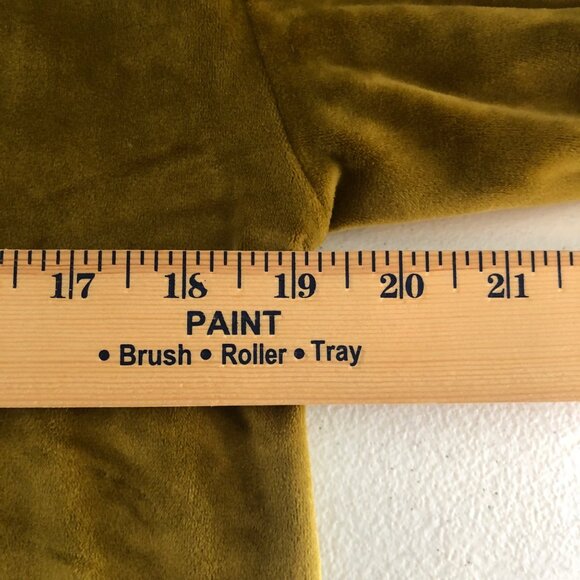 Double Zero Mystical Medium Olive Gold Velvety-Feel Long Sleeve Crop Top - Picture 12 of 13